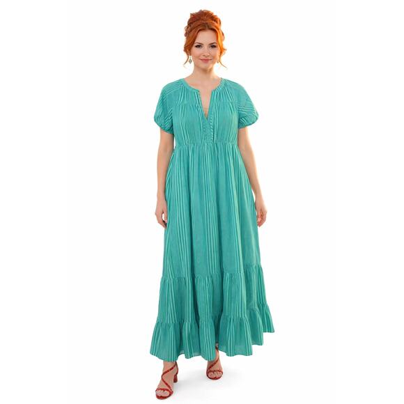 Mersea Dresses & Skirts - Mersea Blue and Green Striped Dress - Size L/XL
